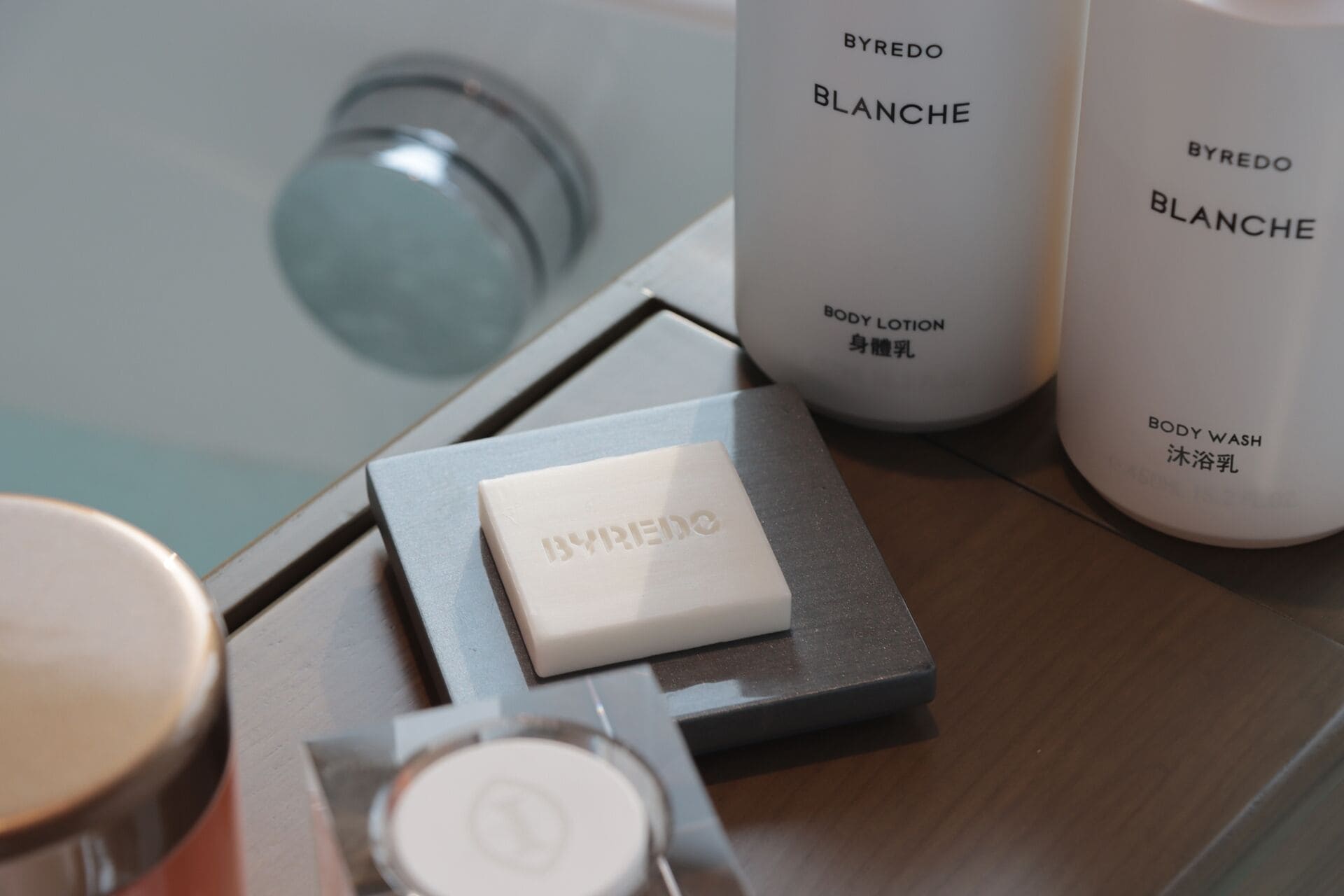 separate bathtub and shower, rainfall showerhead, hair dryer, bathrobes