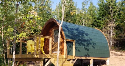 Hummingbird Hike-In Sleeping Pod at Sally's Brook Wilderness Cabins