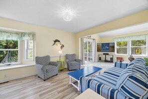 TV, foosball, table tennis - The Three Fish Inn | 1,110 ft. to the beach | Private Pool, Hot Tub (Duck)