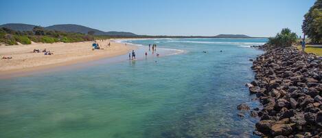 Beach nearby, sun loungers