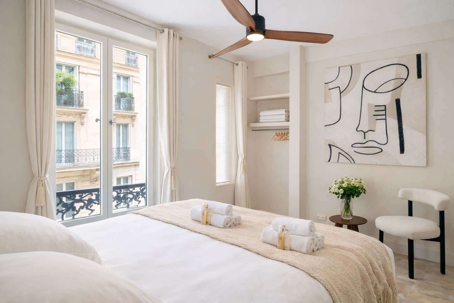 1 chambre, fer et planche à repasser, Wi-Fi, draps fournis