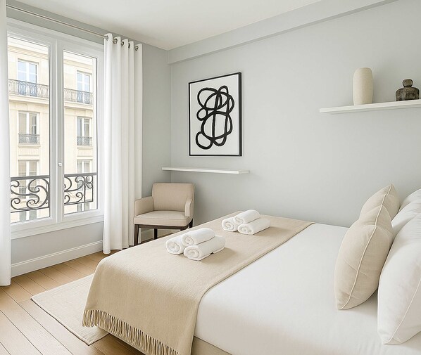 1 bedroom, iron/ironing board, travel crib, WiFi