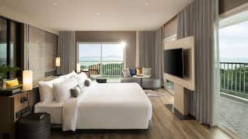 Free minibar items, in-room safe, desk, blackout drapes