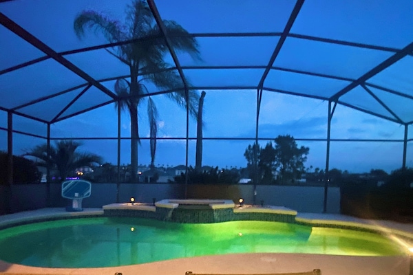 South Facing Pool at Night.