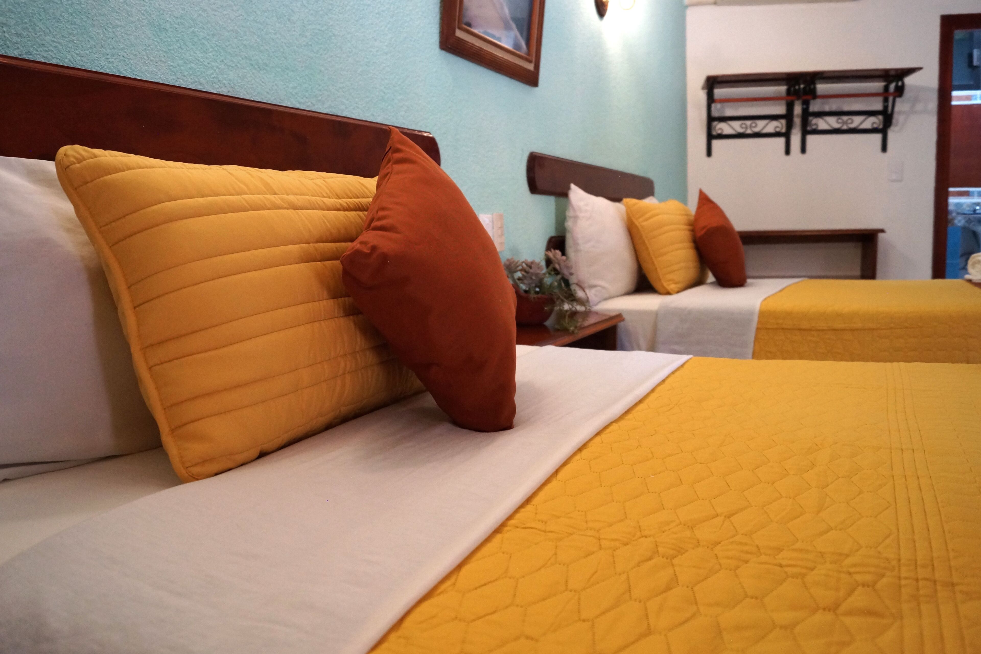 Basic Double Room, 2 Double Beds | Individually decorated, desk, laptop workspace, free WiFi