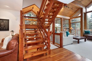 House, Multiple Beds (Luxury 5 Bedroom Blueberry Chalet) | Living area | TV, fireplace