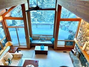 House, Multiple Beds (Luxury 5 Bedroom Blueberry Chalet) | Living area | TV, fireplace