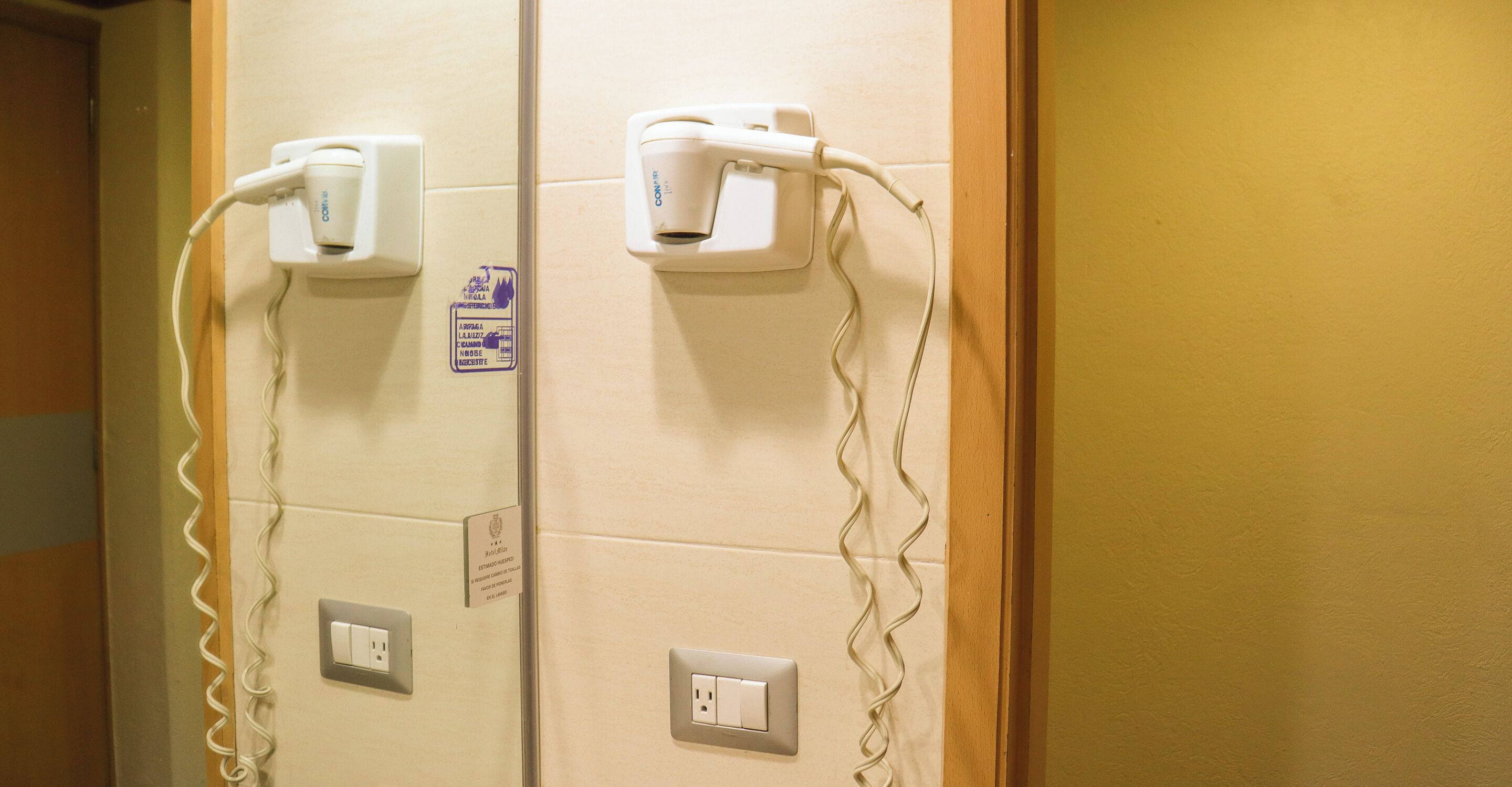 shower, rainfall showerhead, hair dryer, towels