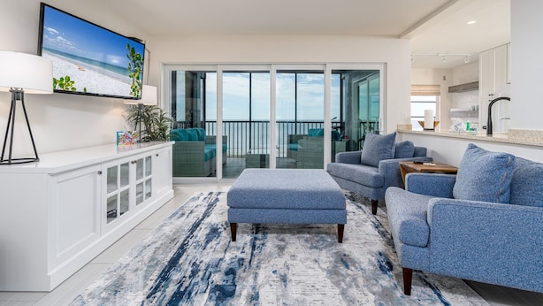 Condo, 2 Bedrooms | Living room - Estero Beach Club East #402 by Coastal Vacation Properties (Fort Myers Beach)