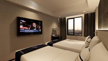 Desk, free WiFi, bed sheets