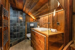 Dusche, Haartrockner, Handtücher