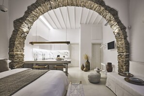 Luxury-Studiosuite (Caparis) | Bettwäsche aus ägyptischer Baumwolle, hochwertige Bettwaren, Zimmersafe