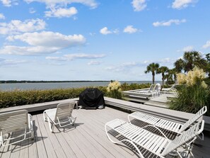 Terrace/patio - 35 Lands End ~ Private Deck Overlooking Calibogue Sound (Hilton Head Island)