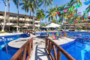 3 outdoor pools, pool umbrellas, sun loungers - Mexican Experience By Villa del Palmar Vallarta (Puerto Vallarta)
