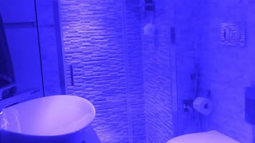 Dusche, Haartrockner, Bidet, Handtücher