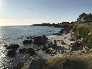 在海灘附近