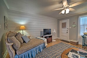 TV, DVD player, books