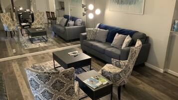 TV, fireplace, offices, printers