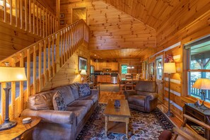 Flat-screen TV, fireplace, DVD player, table football