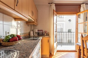 Fridge, microwave, stovetop, coffee/tea maker - Apartment "Nieves 1" in the Town Center but Near the Beach with Seaview (Nerja)