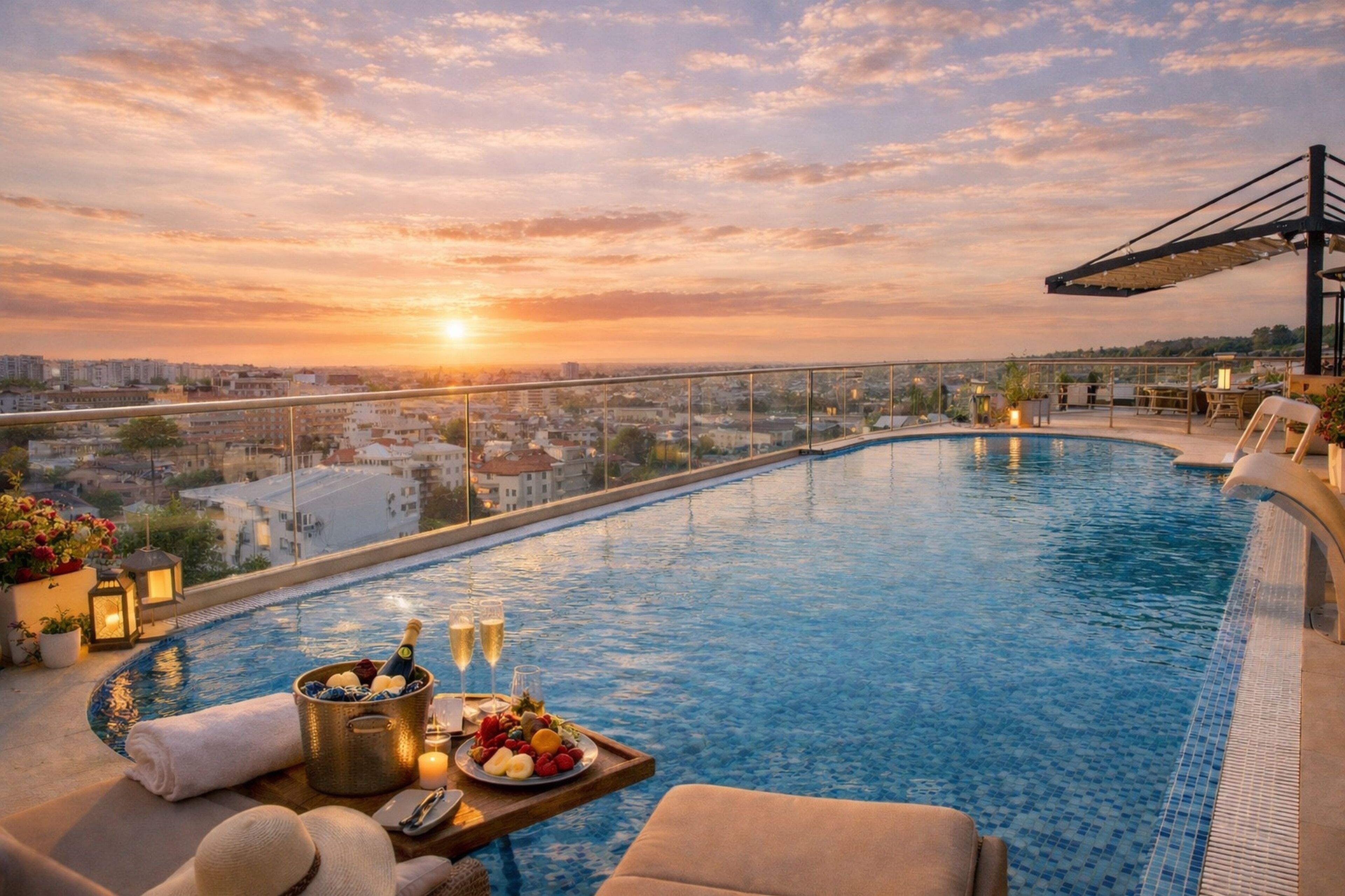 Indoor pool, seasonal outdoor pool, sun loungers