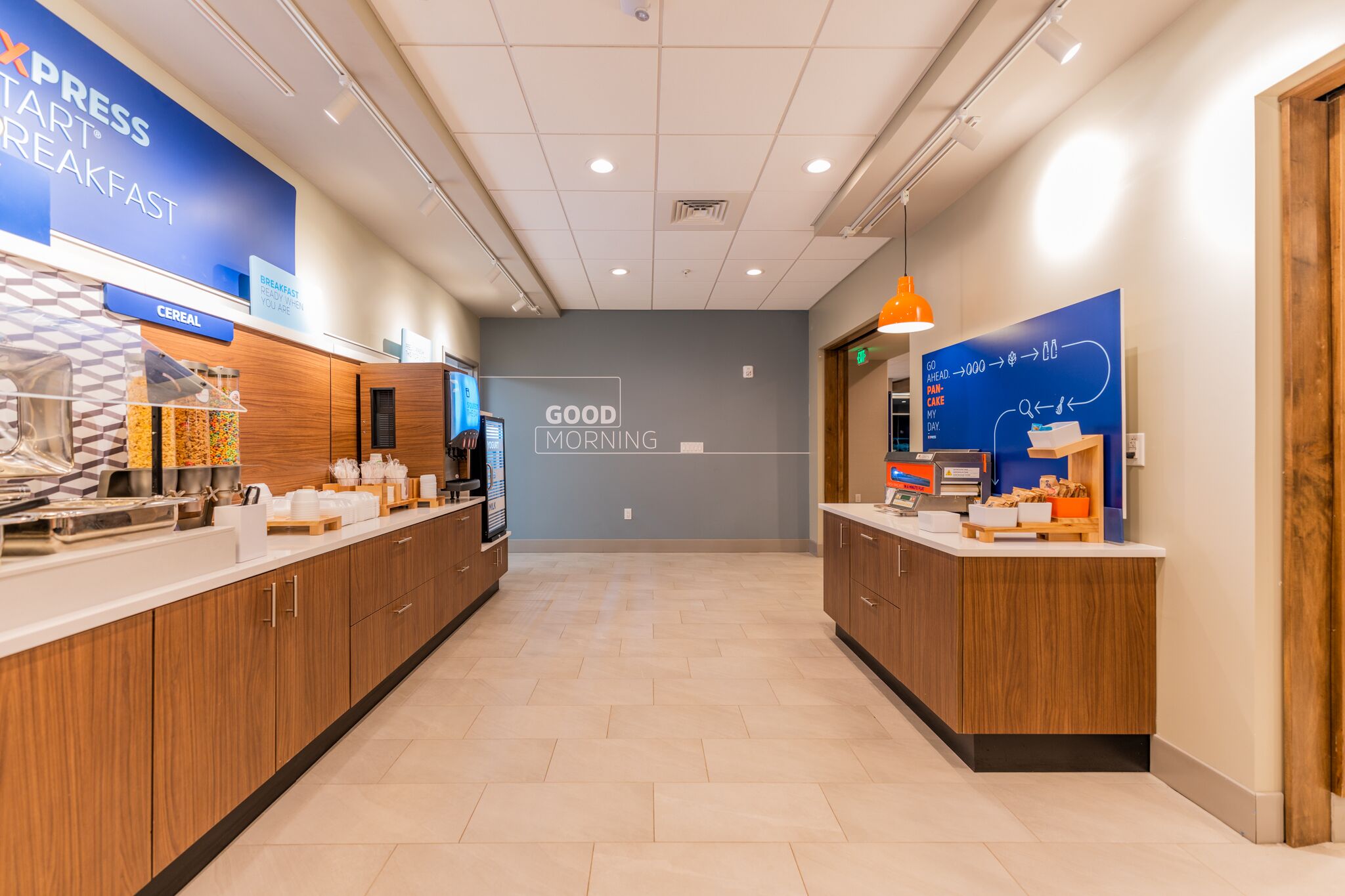 Free daily self-serve breakfast