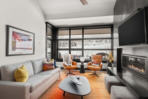 TV, fireplace, stereo, computer monitors