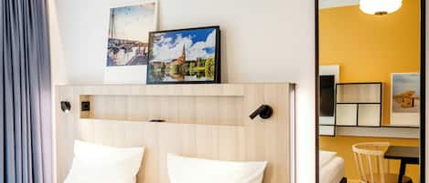 Chambre, 2 lits une place