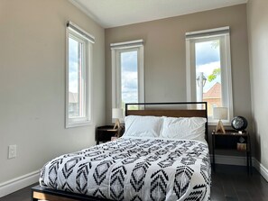 3 bedrooms, desk, iron/ironing board, travel cot