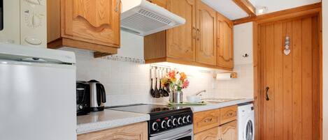 Fridge, microwave, oven, toaster