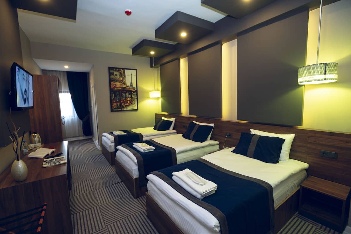 Economy Triple Room | Free minibar items, desk, laptop workspace, free WiFi