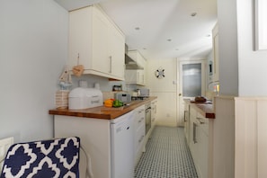 Fridge, microwave, oven, toaster