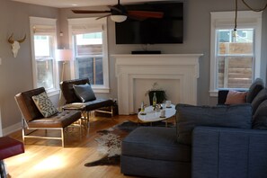 Smart TV, video games, music library, stereo