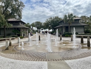 Stroll through a tranquil courtyard surrounded by mature trees and traditional buildings.