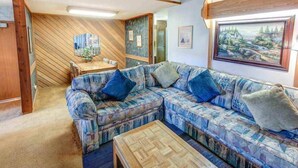 Condo, 1 King Bed with Sofa bed, Patio, Mountain View (Aspen Creek #401) | Living area - Aspen Creek #401 - Year-round Outdoor Activities (Mammoth Lakes)