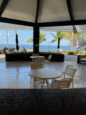 Condo, 1 King Bed with Sofa bed, Balcony, Partial Ocean View (Casa De Emdeko #203) | Outdoor dining - Casa De Emdeko Pool A/C & More! (Kailua-Kona)