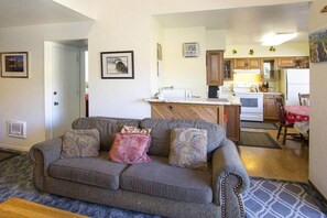 Condo, Multiple Beds, Fireplace, Mountain View (La Vista Blanc #22) | Living room | Fireplace - La Vista Blanc #22 - Near Shuttle, BBQ & Pool (Mammoth Lakes)