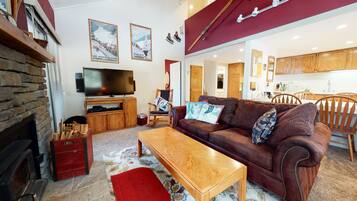 Condo, Multiple Beds, Patio, Mountain View (La Residence) | Living room | Fireplace