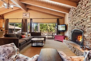 Condo, Multiple Beds, Mountain View (Waters Edge Oasis) | Living area | 42-inch flat-screen TV with digital channels - Waters Edge Oasis Shared Pool & Pier Access (Tahoma)