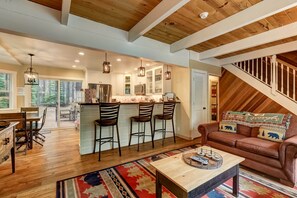 House, Multiple Beds, Fireplace, Mountain View (Serenity Woods) | Living area | 50-inch flat-screen TV with digital channels, fireplace - Serenity Woods - Game Room & More! (South Lake Tahoe)