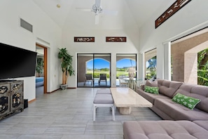 Villa, Multiple Beds, Patio, Golf View (Shores 20 - 3 Ensuite) | Living room | 75-inch flat-screen TV with digital channels, TV