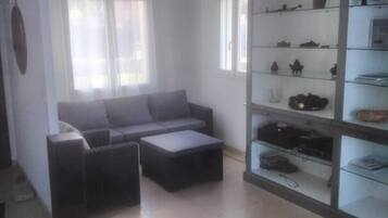TV, DVD player, books, stereo