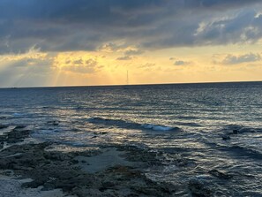 Beach nearby, sun-loungers