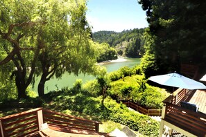 Property grounds - River Queen: Historic Riverfront Estate on 3/4 acre, 5/5.5, Hot Tub, dock/boats. (Monte Rio)