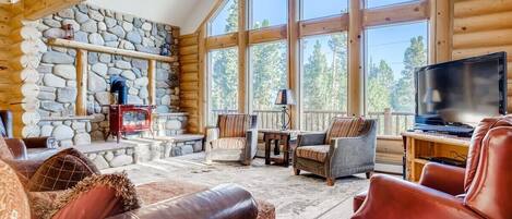 Smart TV, chimenea, videojuegos y reproductor de DVD