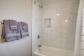 Bathtub, hair dryer