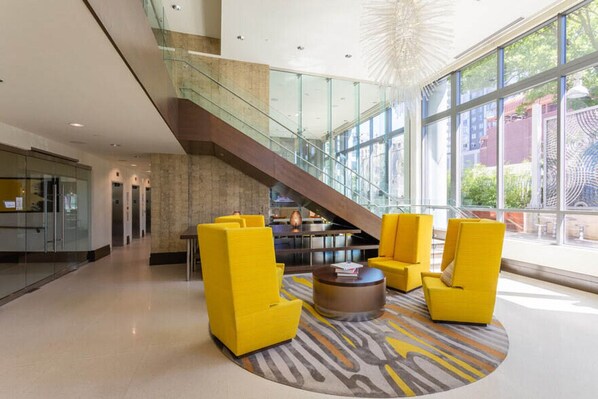 Lobby - Trendy Bethesda Bainbridge 1BR w/ Concierge, Gym, W/D, walk to Metro, by Blueground (Maryland)