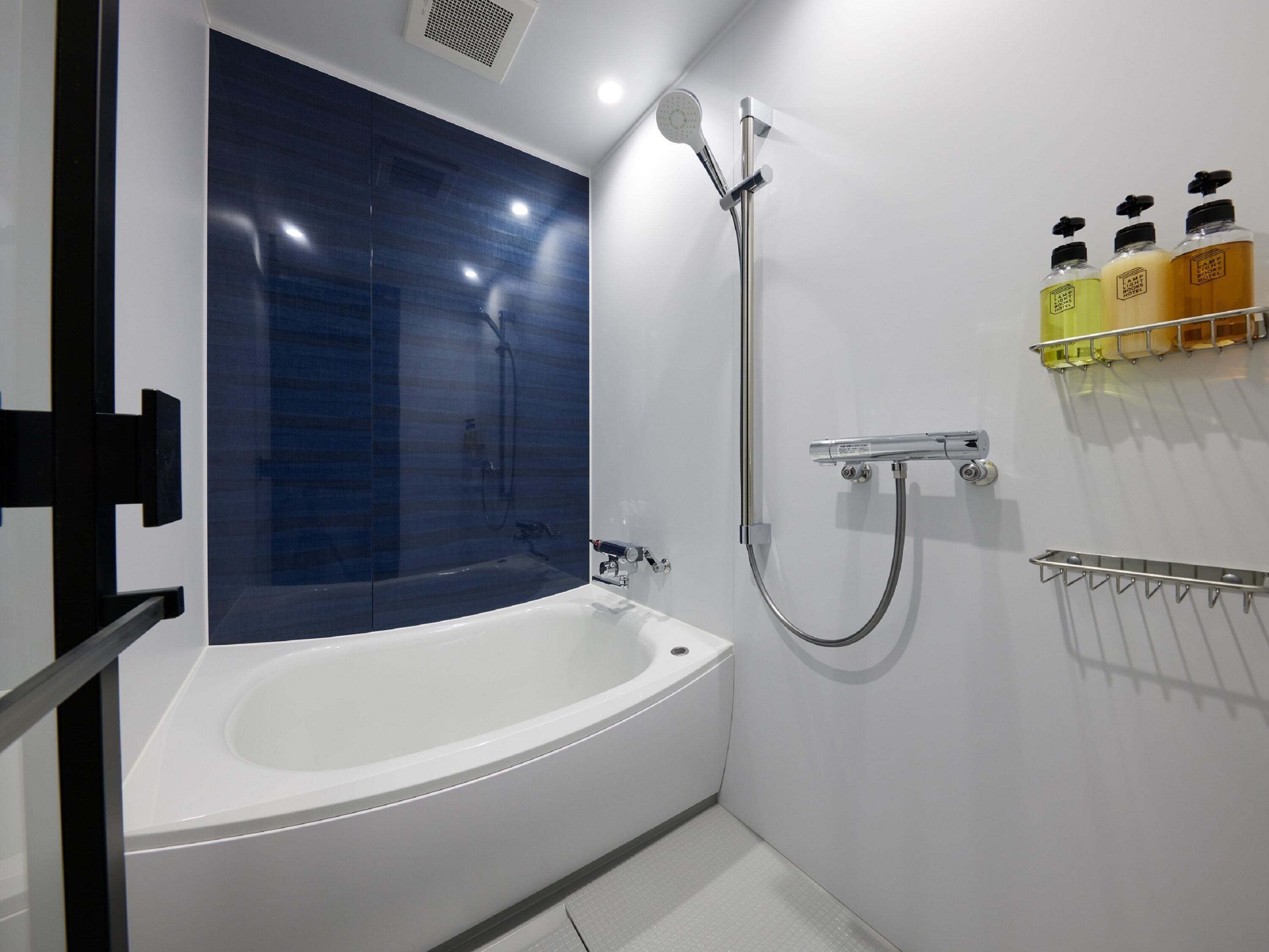 separate bathtub and shower, free toiletries, hair dryer, slippers