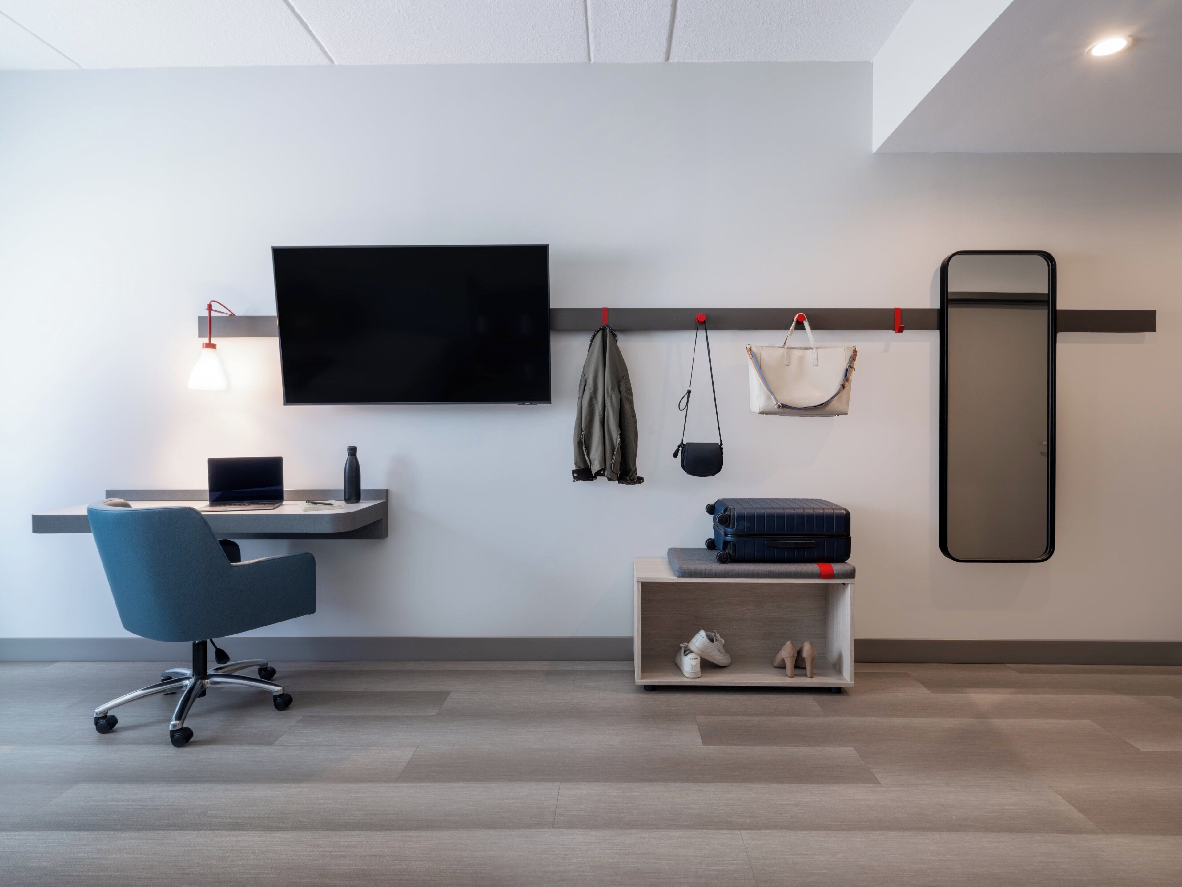 Hypo-allergenic bedding available, desk, laptop workspace