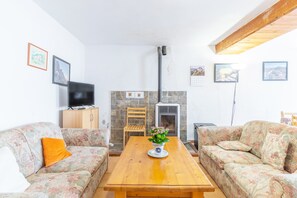 Fernseher, Kamin, DVD-Player